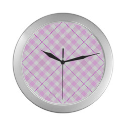 cozy and pleasant Plaid 1A Silver Color Wall Clock