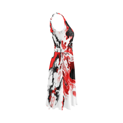 red black white 3 Sleeveless Ice Skater Dress (D19)
