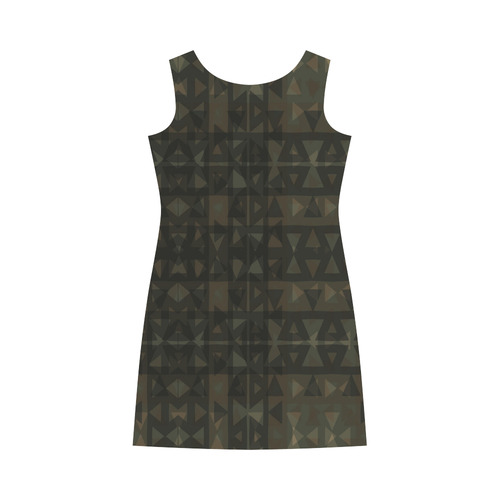 Camouflage triangles 3d Round Collar Dress (D22)
