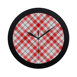 cozy and pleasant Plaid 1C Circular Plastic Wall clock