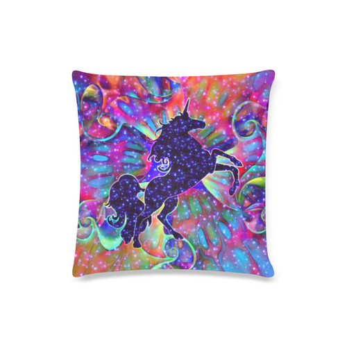 UNICORN OF THE UNIVERSE multicolored Custom Zippered Pillow Case 16"x16"(Twin Sides)