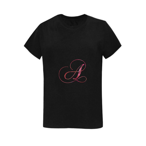 Letter A Pink Red - Jera Nour Women's T-Shirt in USA Size (Two Sides Printing)