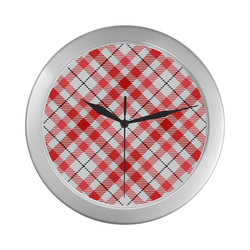 cozy and pleasant Plaid 1C Silver Color Wall Clock