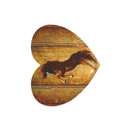 Awesome horse, vintage background Heart-shaped Mousepad