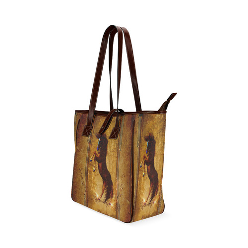 Awesome horse, vintage background Classic Tote Bag (Model 1644)