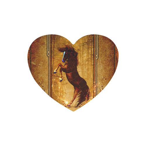 Awesome horse, vintage background Heart-shaped Mousepad
