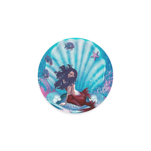 mermaid in a shell Round Coaster