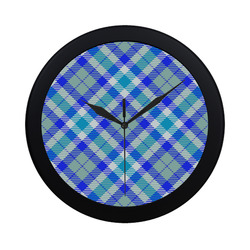 cozy and pleasant Plaid 1B Circular Plastic Wall clock