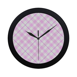 cozy and pleasant Plaid 1A Circular Plastic Wall clock