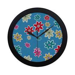 Floral Fabric 1A Circular Plastic Wall clock