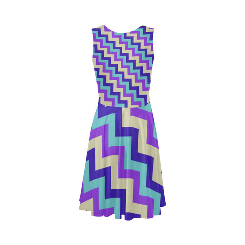 purple and blue chevron Sleeveless Ice Skater Dress (D19)