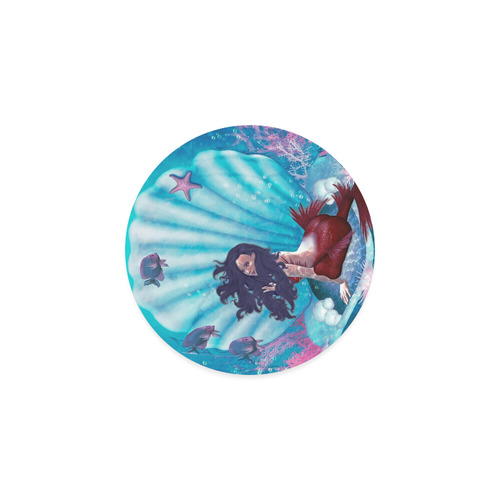 mermaid in a shell Round Coaster