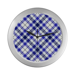cozy and pleasant Plaid 1E Silver Color Wall Clock