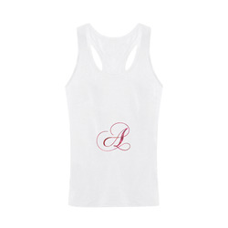 Letter A Pink Red - Jera Nour Plus-size Men's I-shaped Tank Top (Model T32)