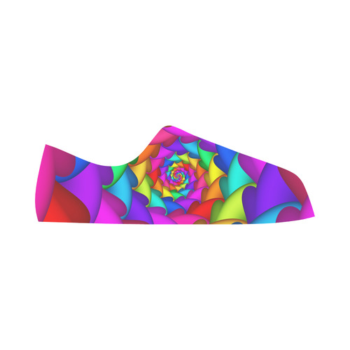 Psychedelic Rainbow Spiral Fractal Aquila Microfiber Leather Women's Shoes (Model 031)