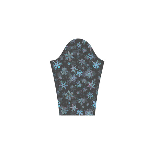 Snowflakes, Blue snow, stitched Bateau A-Line Skirt (D21)