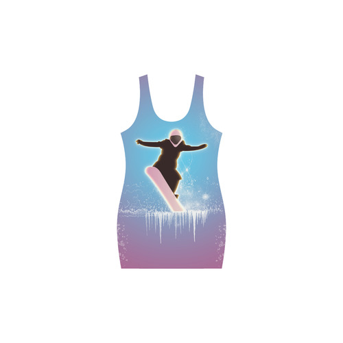 Snowboarding, snowflakes and ice Medea Vest Dress (Model D06)
