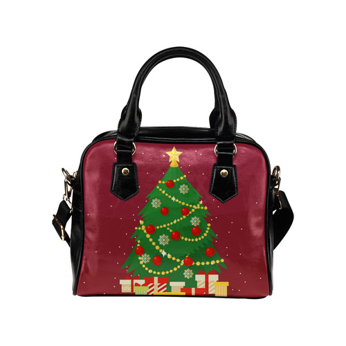 Christmas Tree with Christmas Gifts Holiday Shoulder Handbag (Model 1634)