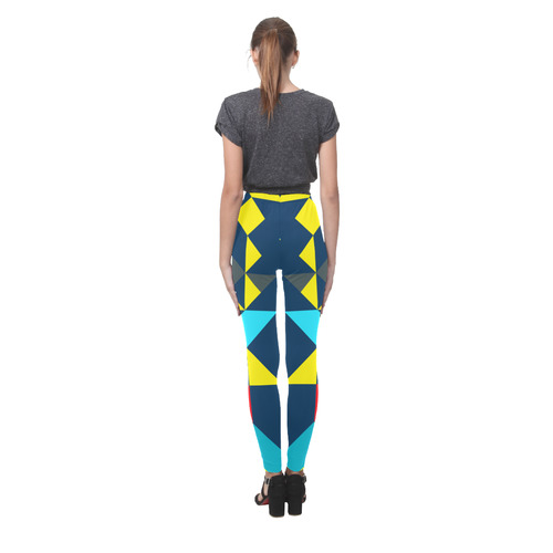 Shapes on a blue background Cassandra Women's Leggings (Model L01)