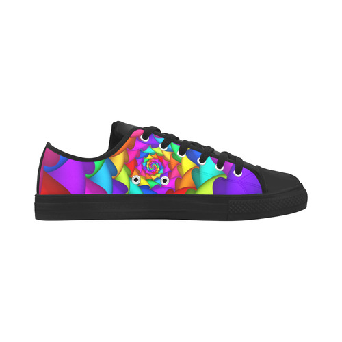 Psychedelic Rainbow Spiral Fractal Aquila Microfiber Leather Women's Shoes/Large Size (Model 031)