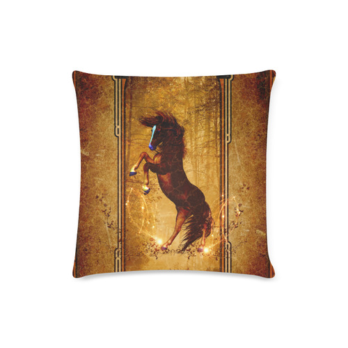 Awesome horse, vintage background Custom Zippered Pillow Case 16"x16"(Twin Sides)
