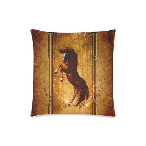 Awesome horse, vintage background Custom Zippered Pillow Case 18"x18"(Twin Sides)