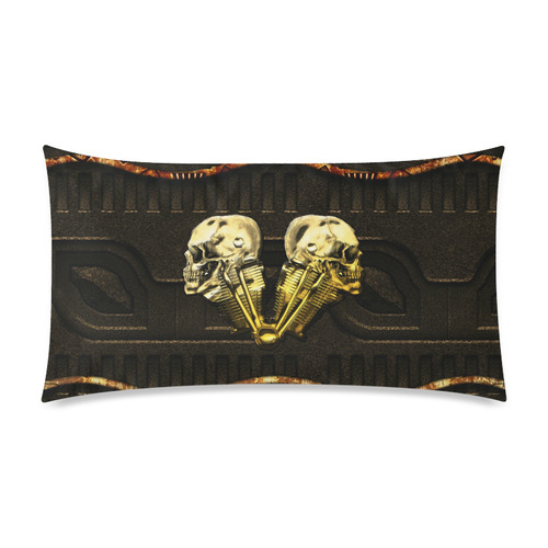 Awesome mechanical skull Rectangle Pillow Case 20"x36"(Twin Sides)