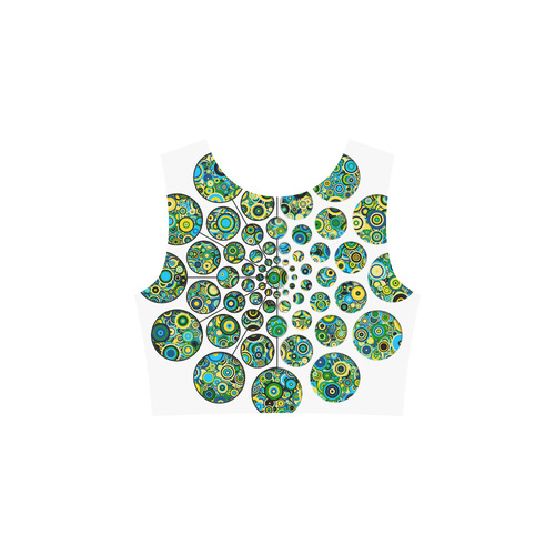 Flower Power CIRCLE Dots in Dots cyan yellow black 3/4 Sleeve Sundress (D23)