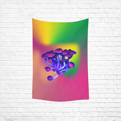 Magic Mushrooms Cotton Linen Wall Tapestry 40"x 60"