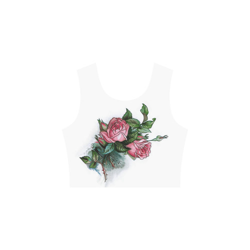 Roses Vintage Floral Sleeveless Ice Skater Dress (D19)
