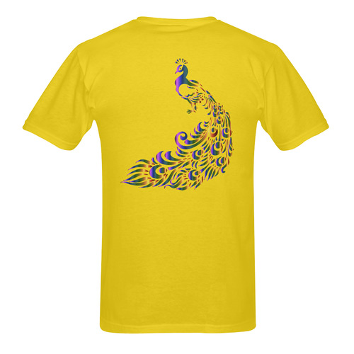 Abstract Rainbow Peacock Yellow Sunny Men's T- shirt (Model T06)