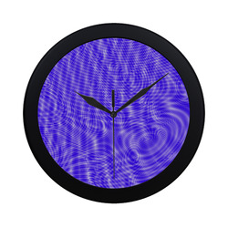 abstract moire blue Circular Plastic Wall clock