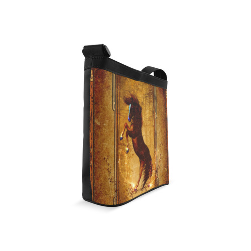 Awesome horse, vintage background Crossbody Bags (Model 1613)