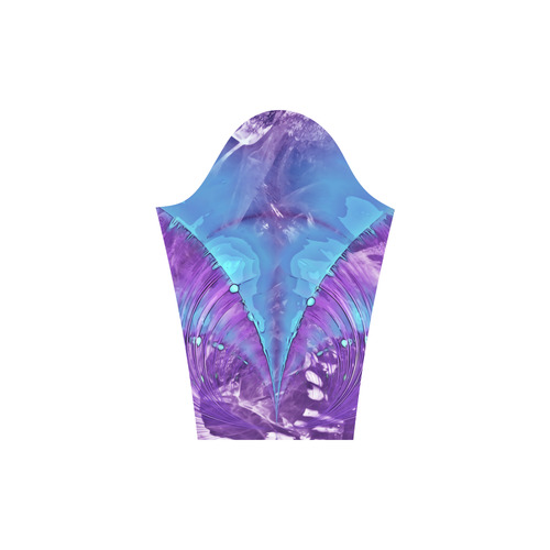 Abstract Fractal Painting - blue magenta pink Round Collar Dress (D22)
