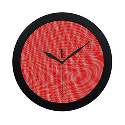 abstract moire red Circular Plastic Wall clock