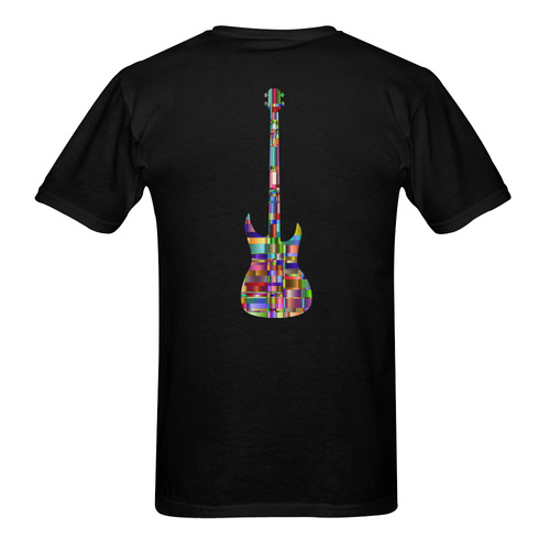 Abstract Squares Guitar Black Sunny Men's T- shirt (Model T06)