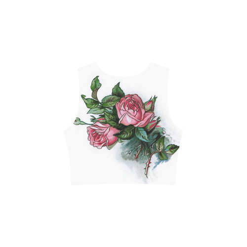 Roses Vintage Floral Sleeveless Ice Skater Dress (D19)