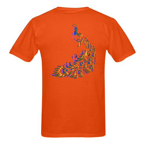 Abstract Rainbow Peacock Orange Sunny Men's T- shirt (Model T06)