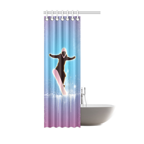 Snowboarding, snowflakes and ice Shower Curtain 36"x72"