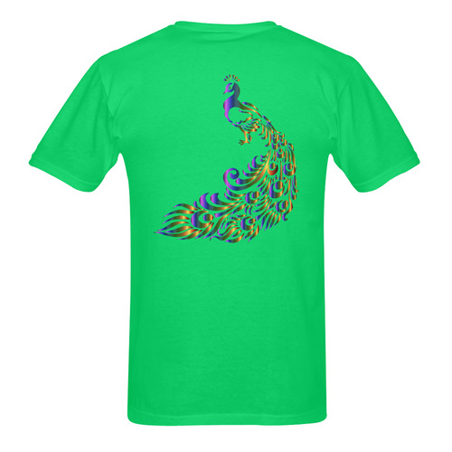 Abstract Rainbow Peacock Green Sunny Men's T- shirt (Model T06)