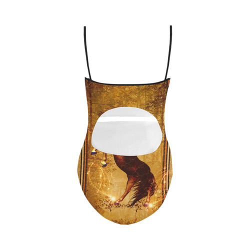 Awesome horse, vintage background Strap Swimsuit ( Model S05)