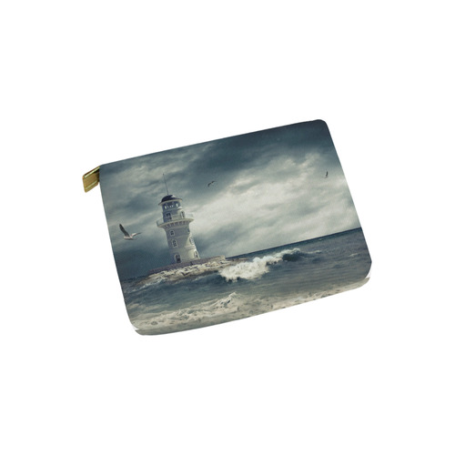 Lighthouse on the sea under sky Carry-All Pouch 6''x5''