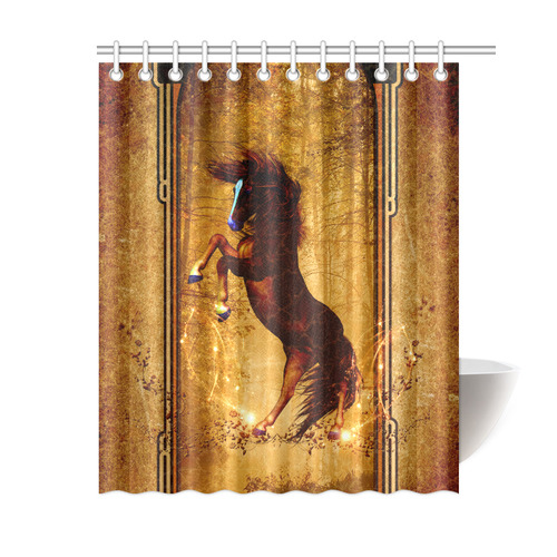 Awesome horse, vintage background Shower Curtain 60"x72"