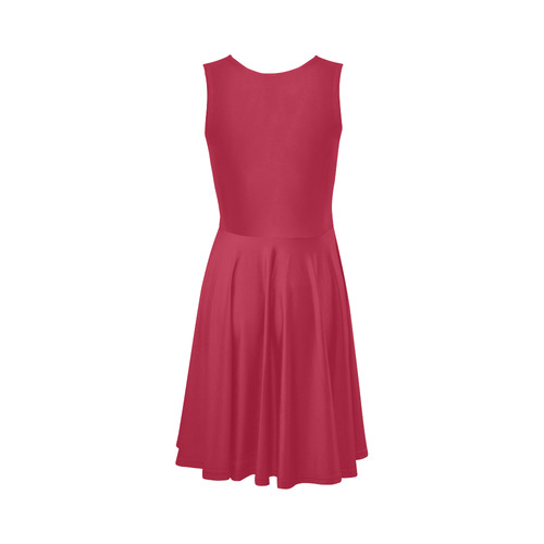 Lipstick Red Sleeveless Ice Skater Dress (D19)