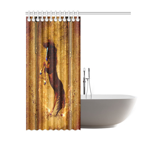 Awesome horse, vintage background Shower Curtain 60"x72"
