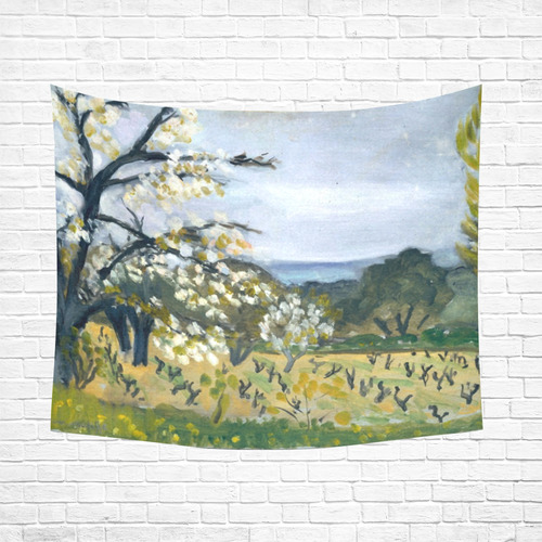 Henri Rousseau Flower Tree Nature Landscape Cotton Linen Wall Tapestry 60"x 51"