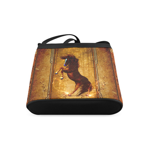 Awesome horse, vintage background Crossbody Bags (Model 1613)