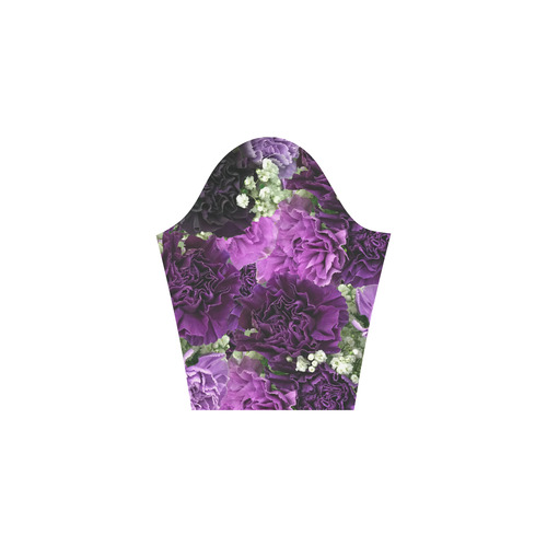 Little Purple Carnations Elbow Sleeve Ice Skater Dress (D20)