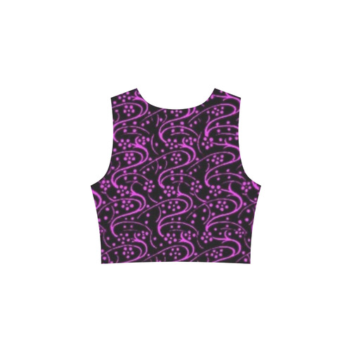 Vintage Floral Purple Amethyst Black Sleeveless Ice Skater Dress (D19)