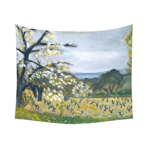 Henri Rousseau Flower Tree Nature Landscape Cotton Linen Wall Tapestry 60"x 51"